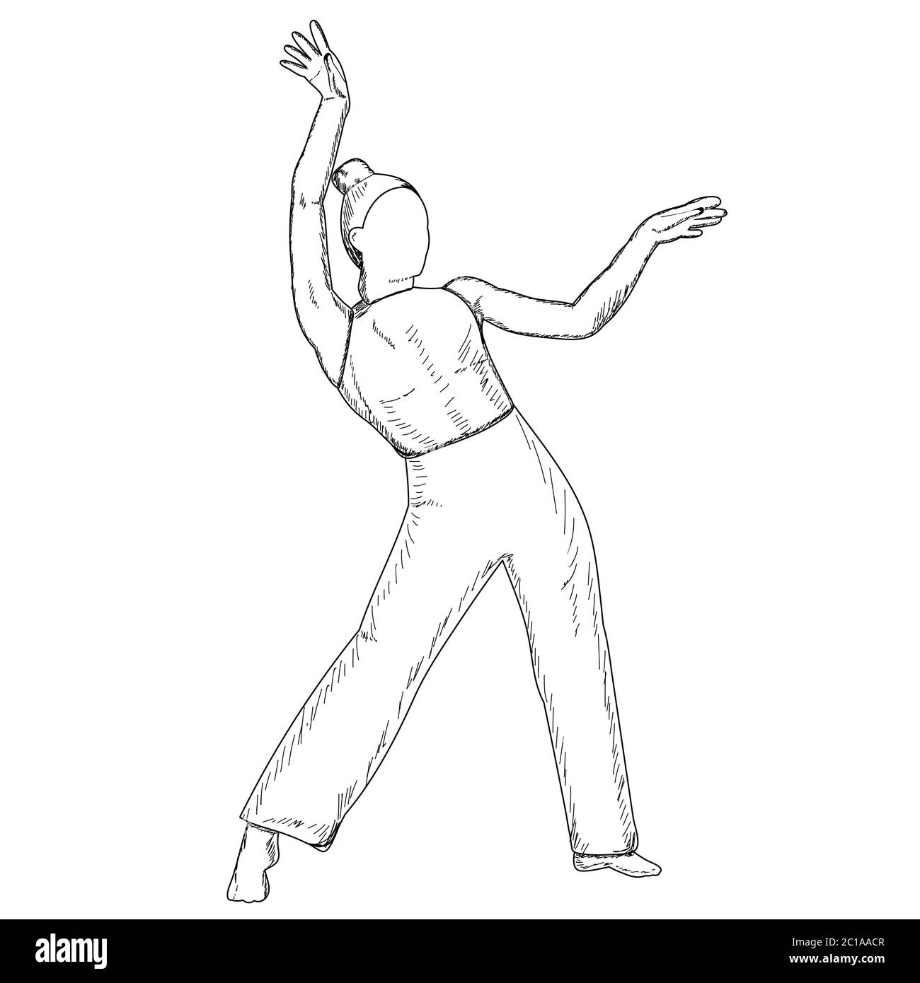 Dancing girl, woman dance sketch, isolated • wall stickers artist,  ballerina, show | myloview.com