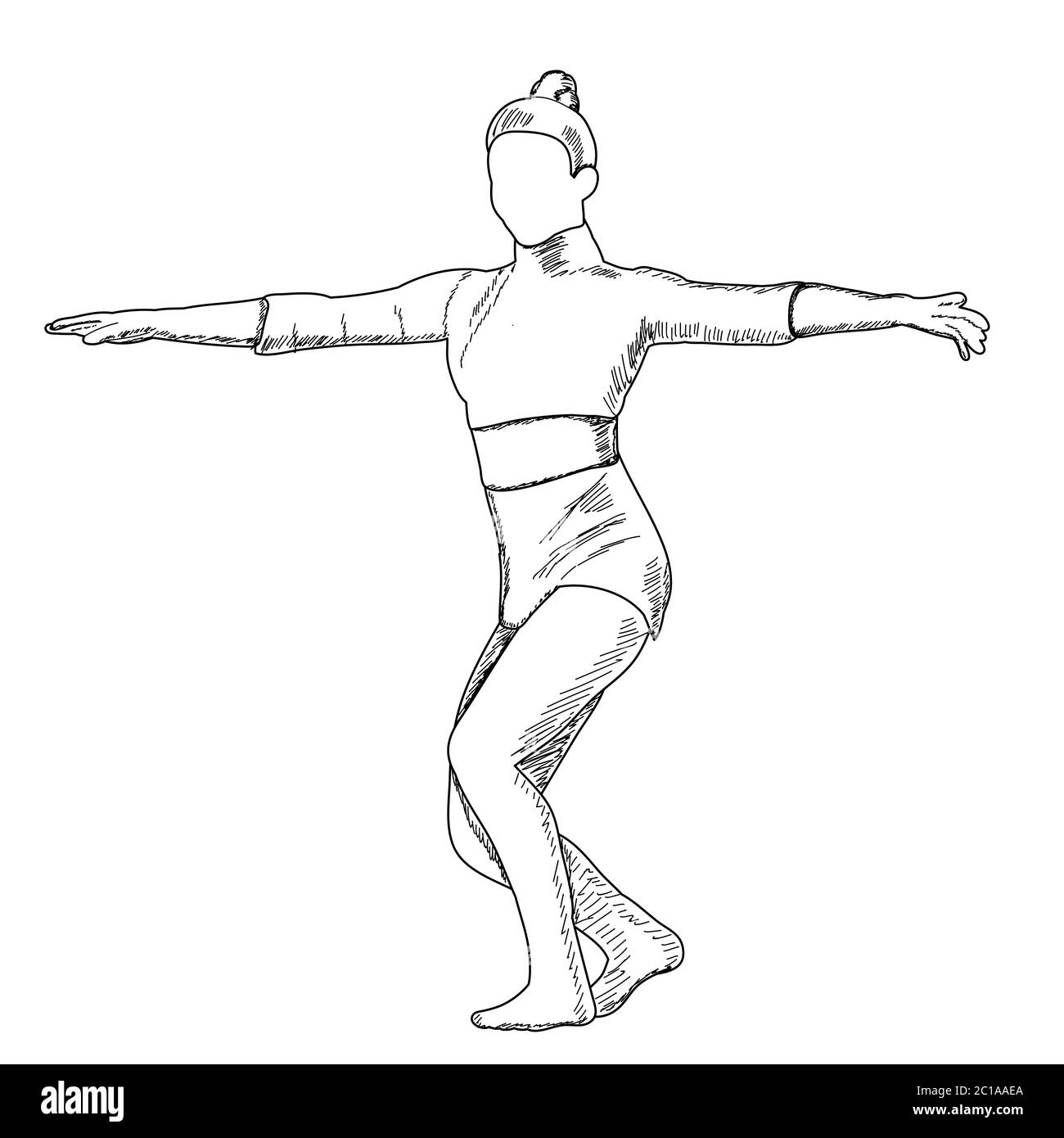 Ballet dancer girl sketch Royalty Free Vector Image