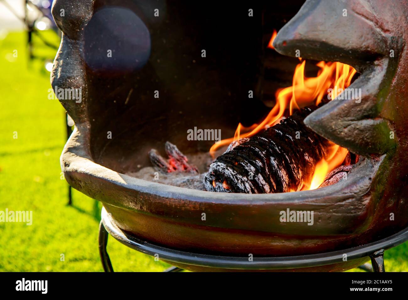 Hot burning charcoal, grill on fire Stock Photo Alamy