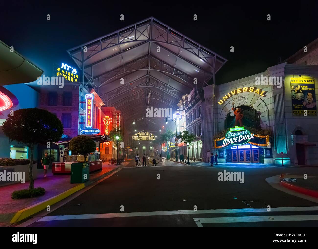 SINGAPORE - April 30: Universal Studio park at Sentosa Island in ...