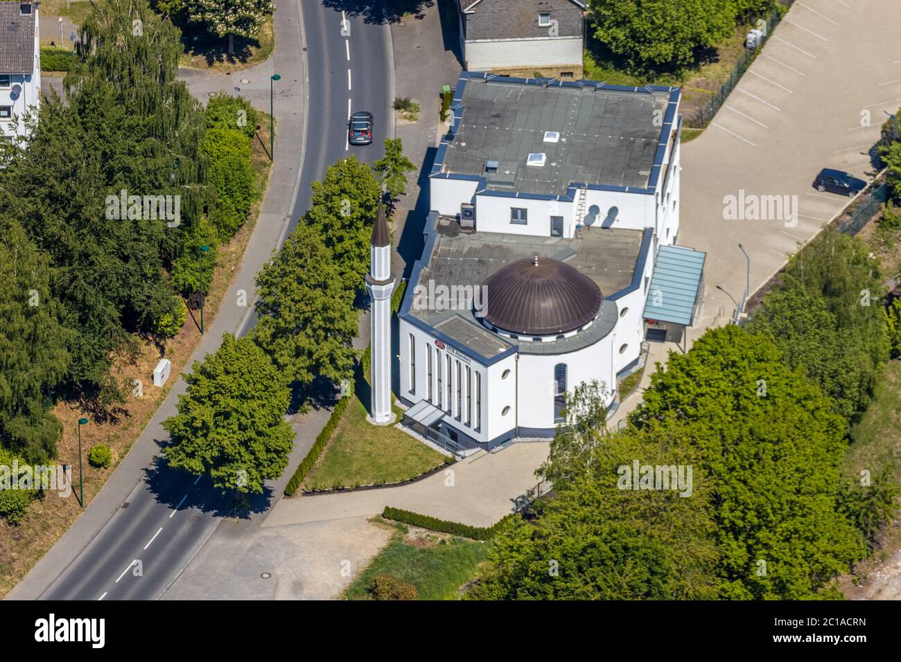 Aerial photo, DITIB Attendorn Mosque and Cultural Centre, Attendorn, Sauerland, North Rhine-Westphalia, Germany, DE, Europe, Cultural Centre, Kölner S Stock Photo