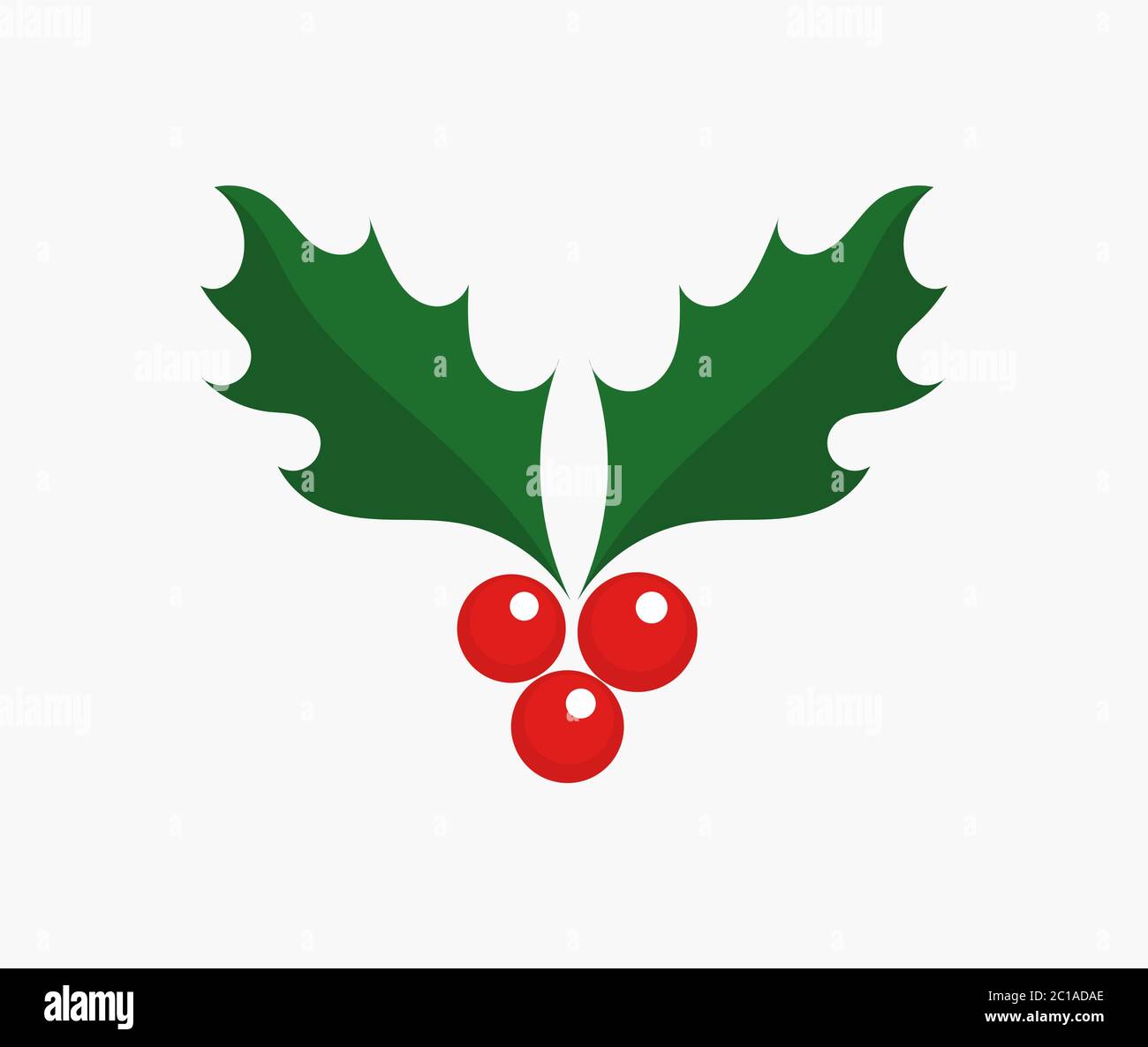 Christmas holly berries flat icon new year Vector Image
