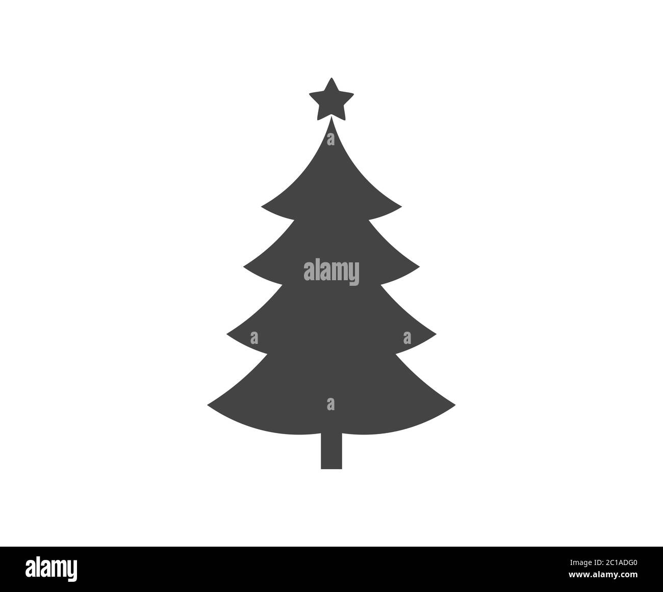 Christmas tree with star shape icon. Vector illustration Stock Vector ...