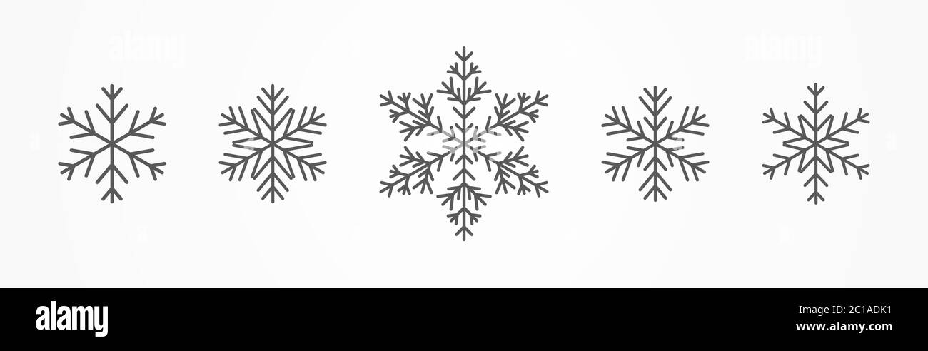 Snowflakes icons set isolated on white. Vector illustration Stock ...