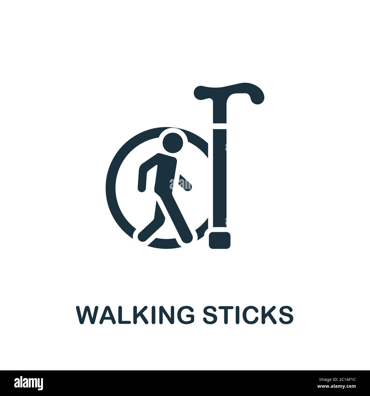 Walking Sticks icon. Simple element from trauma rehabilitation collection. Creative Walking