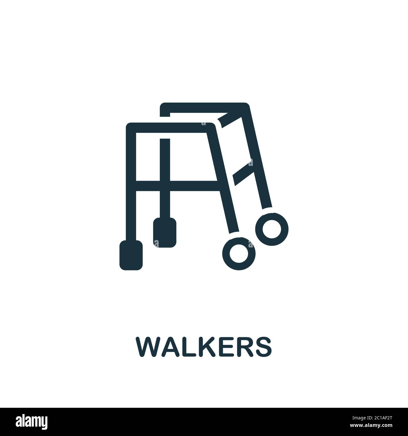 Walkers icon. Simple element from trauma rehabilitation collection. Creative Walkers icon for web design, templates, infographics and more Stock Vector