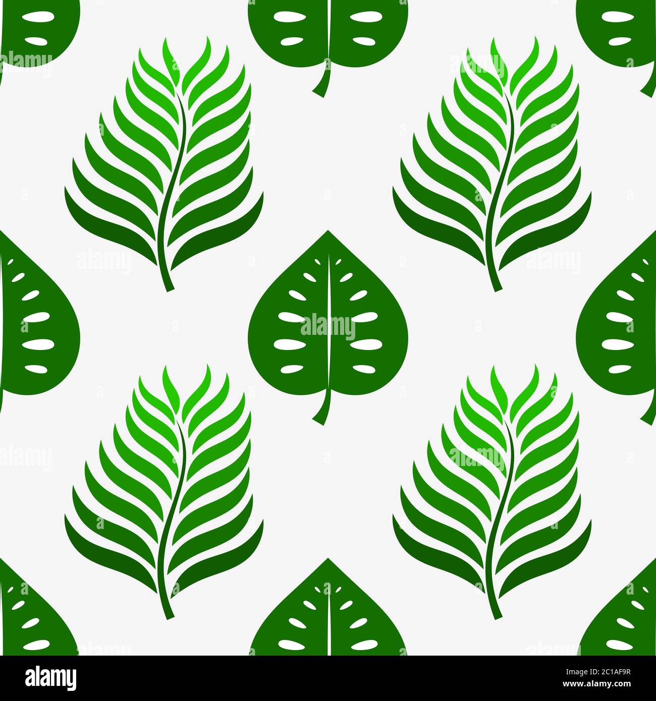 Green palm tropical leaves seamless pattern. Vector illustration Stock ...