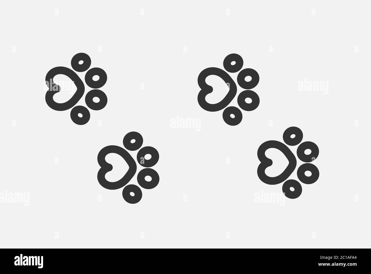 Four cat paw prints isolated. Vector illustration Stock Vector Image