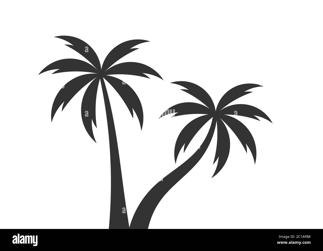 Two Palm Trees Vector Illustration Stock Vector Image By