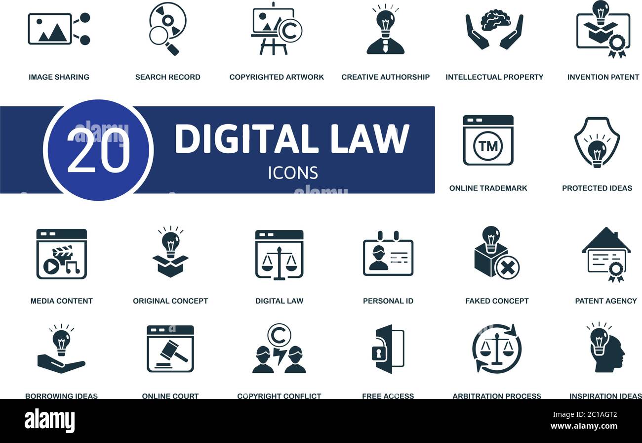 Digital Law Icon Set Collection Contain Inspiration Ideas Patent Agency Faked Concept Media Content And Over Icons Digital Law Elements Set Stock Vector Image Art Alamy Digital Law Icon Set Collection Contain Inspiration Ideas Patent Agency Faked Concept Media Content And Over Icons Digital Law Elements Set Stock Vector Image Art Alamy