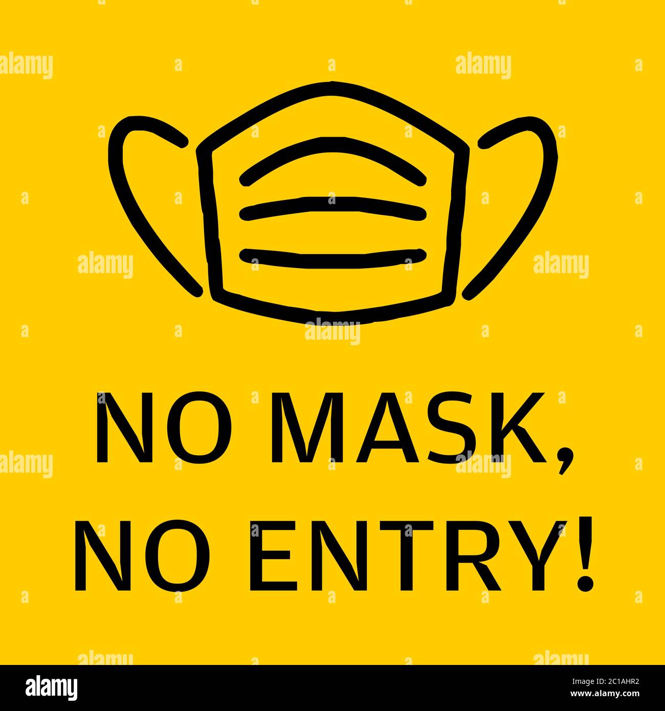 No Entry without Face Mask pictogram vector illustration to protect from COVID-19 Coronavirus Pandemic. Stock Vector