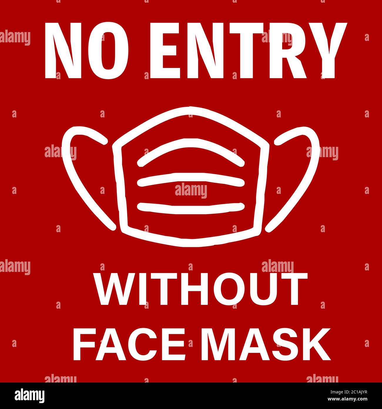 No Entry without Face Mask pictogram vector illustration to protect from COVID-19 Coronavirus Pandemic. Stock Vector
