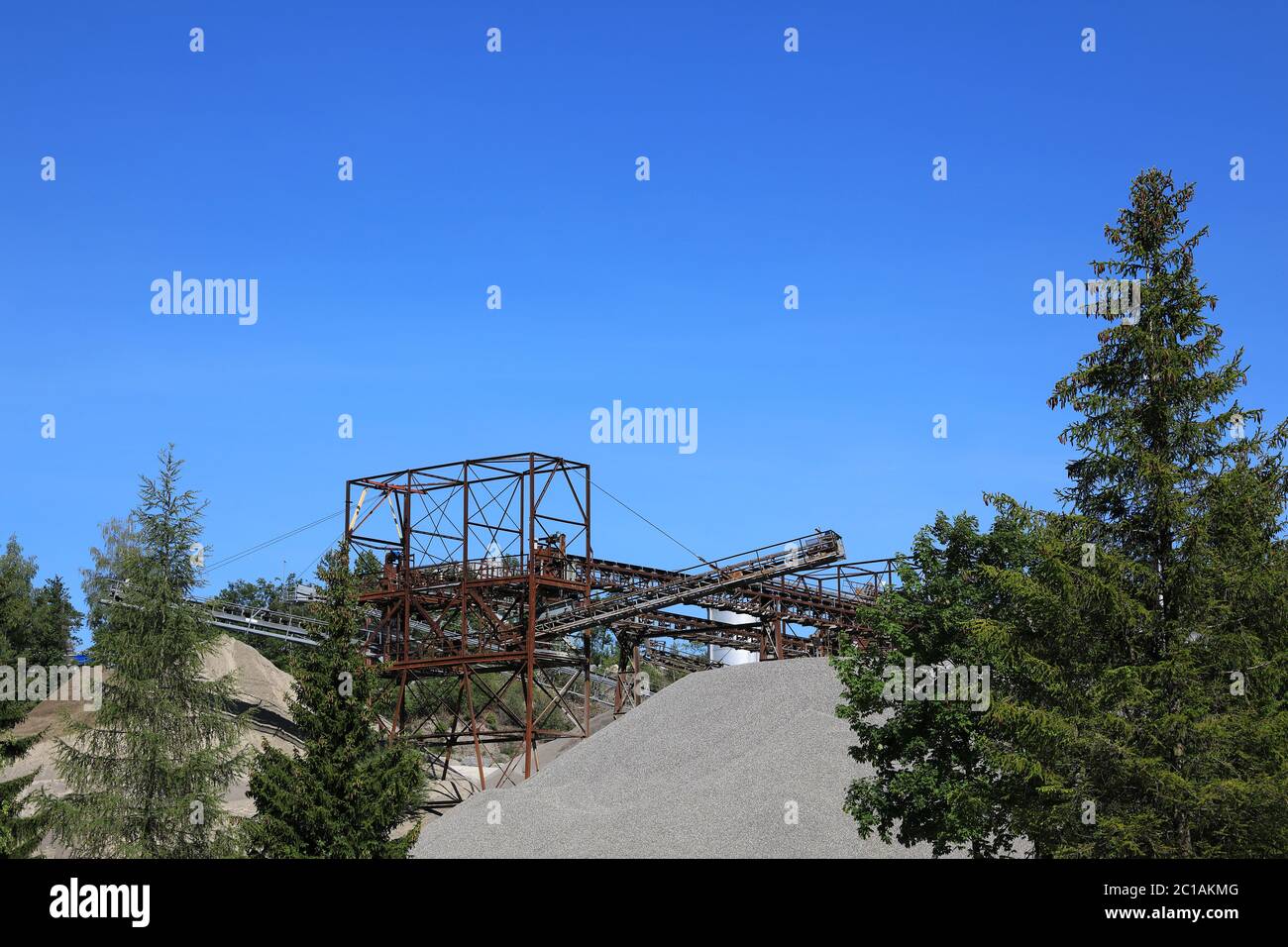 Gravel pit mine for production of gravel and sand, Switzerland Stock