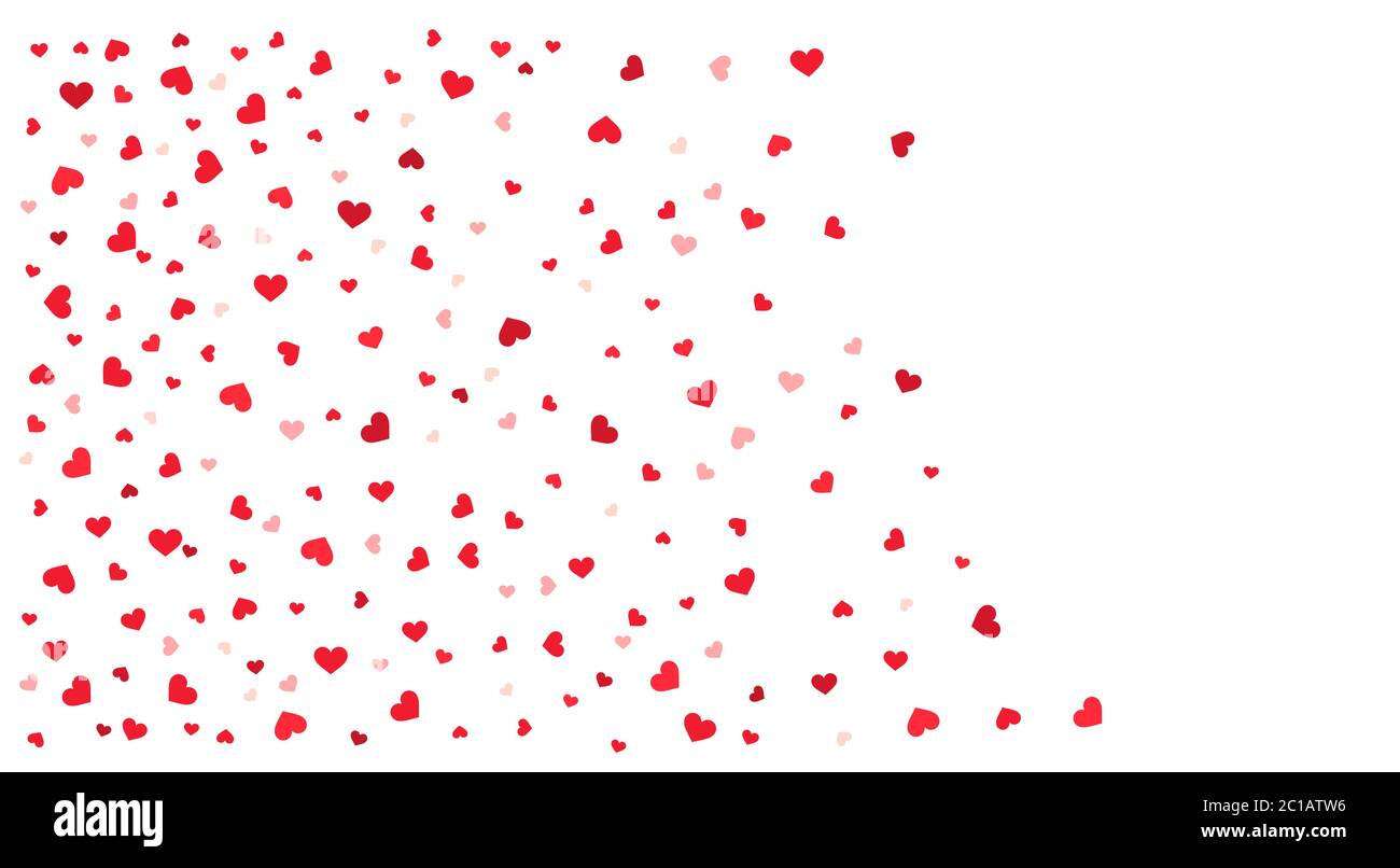 Red hearts confetti background. Vector illustration Stock Vector Image