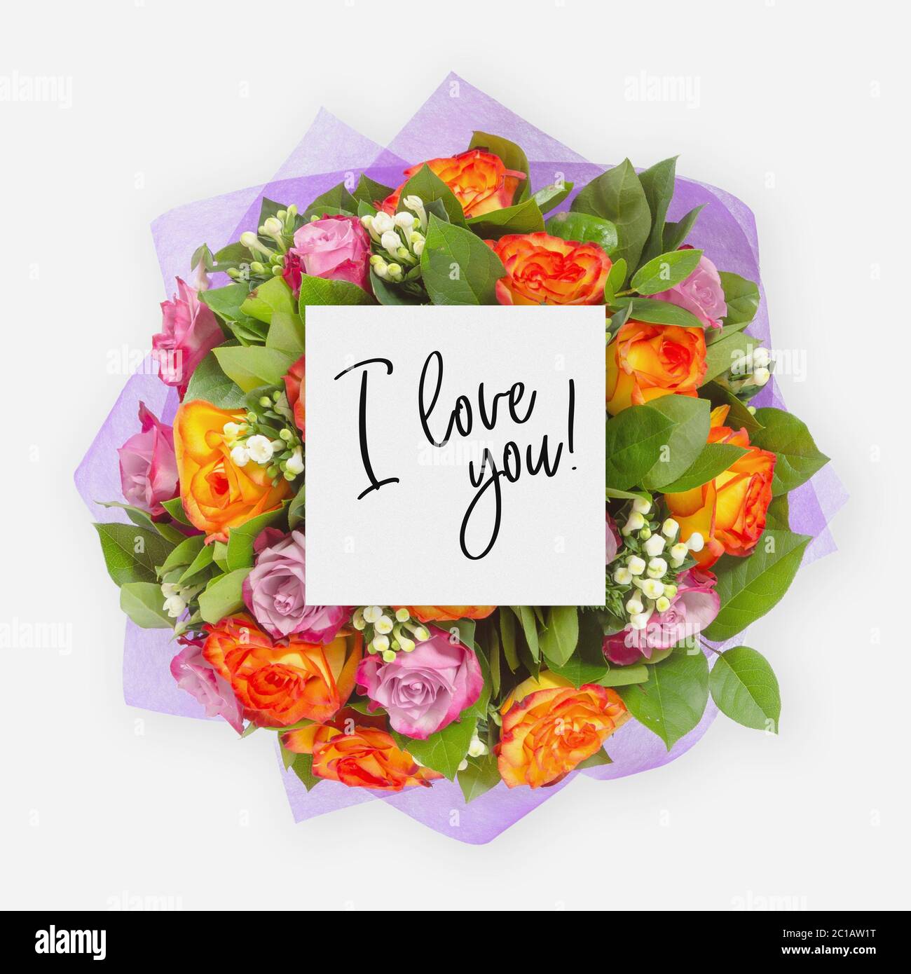 Fresh Flowers Bunch And Card With Words I Love You Written On It Stock Photo Alamy Fresh Flowers Bunch And Card With Words I Love You Written On It Stock Photo Alamy