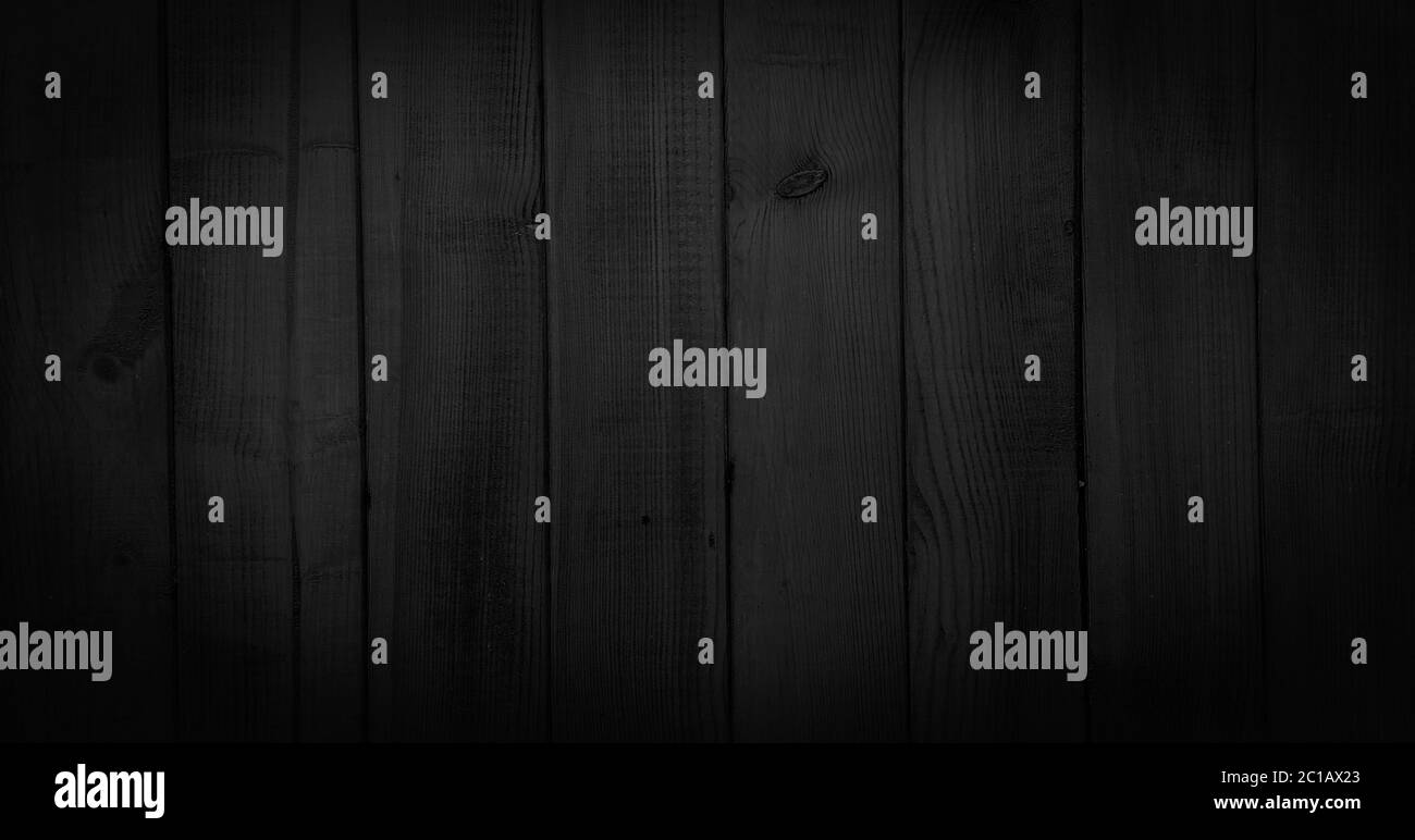 Dark wood texture background, black wood planks. Old grunge washed wood, painted wooden table pattern top view. Stock Photo