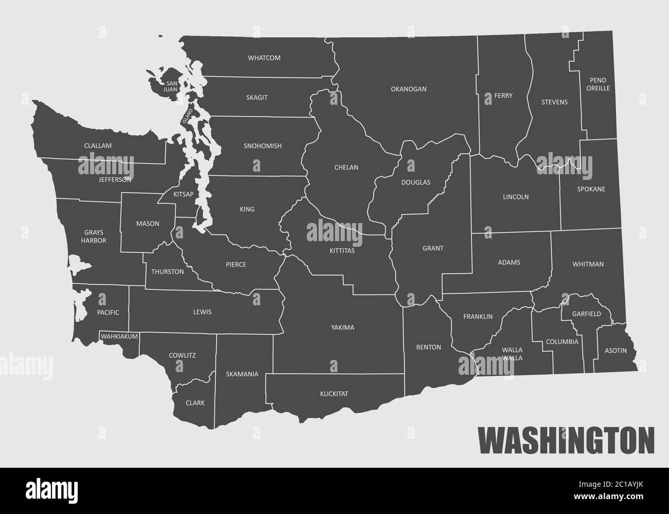 Washington County Map Stock Vector Image & Art Alamy