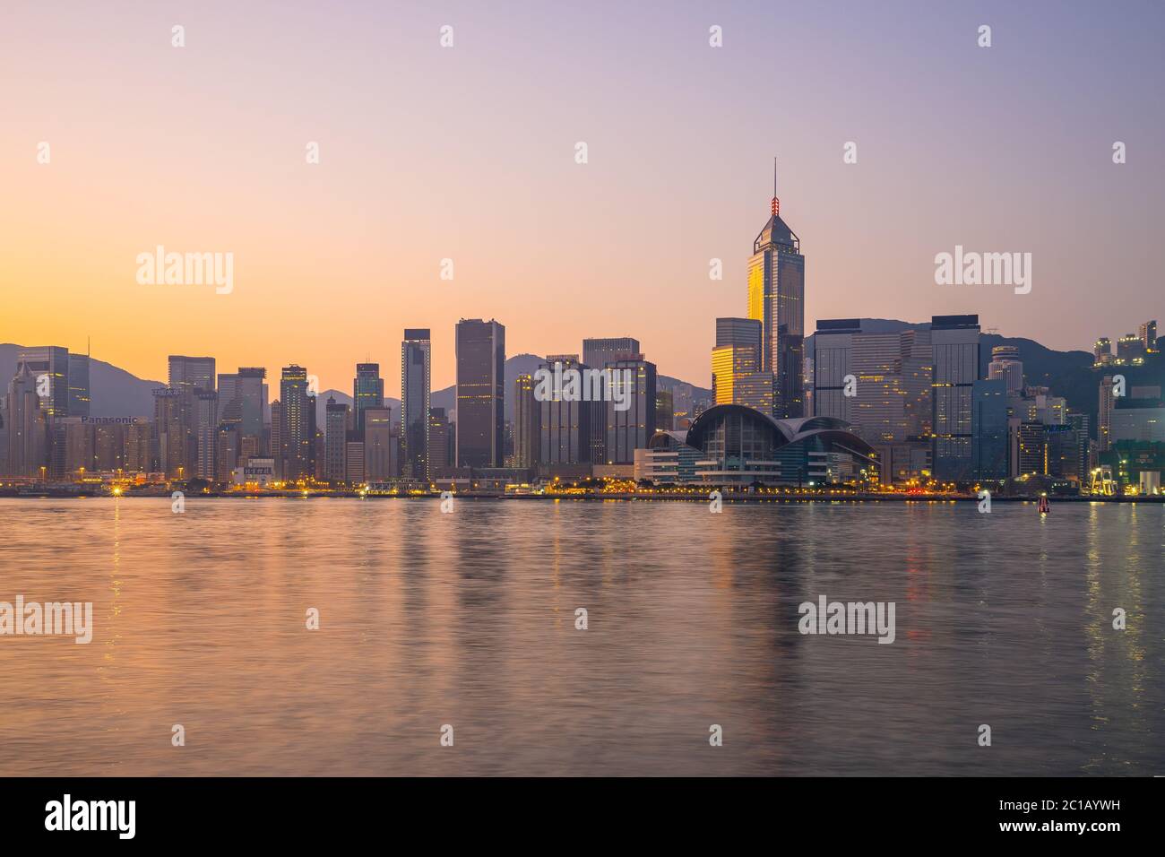Hong Kong city skyline at twilight Stock Photo - Alamy