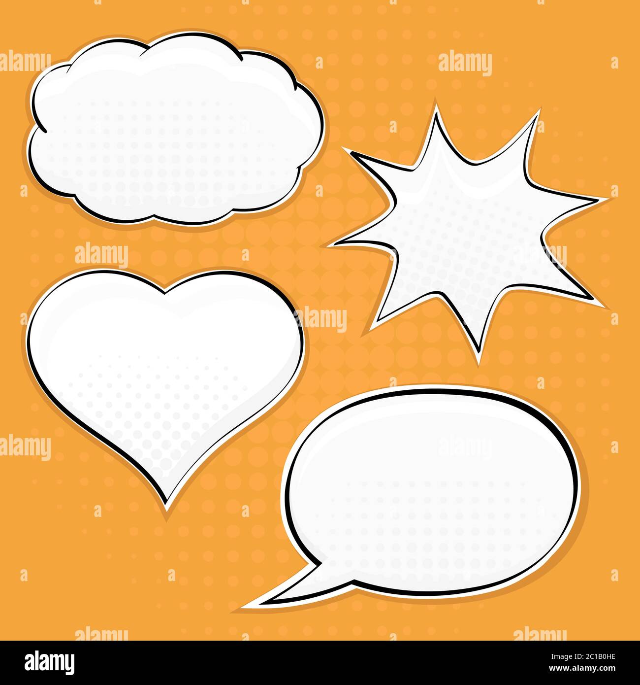 Speech bubbles on yellow background. Pop art style Stock Vector Image ...