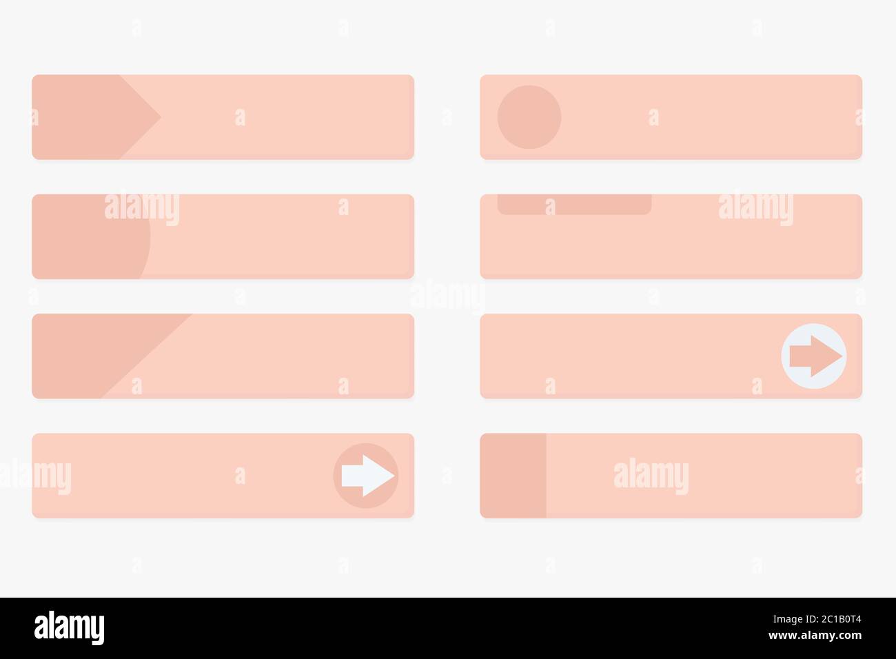 Pale red web buttons with tags. Flat design Stock Vector