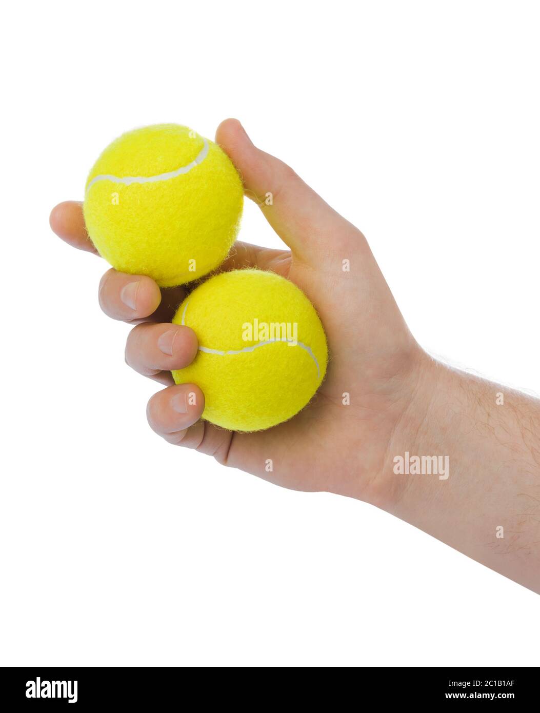 Hand with tennis balls Stock Photo Alamy