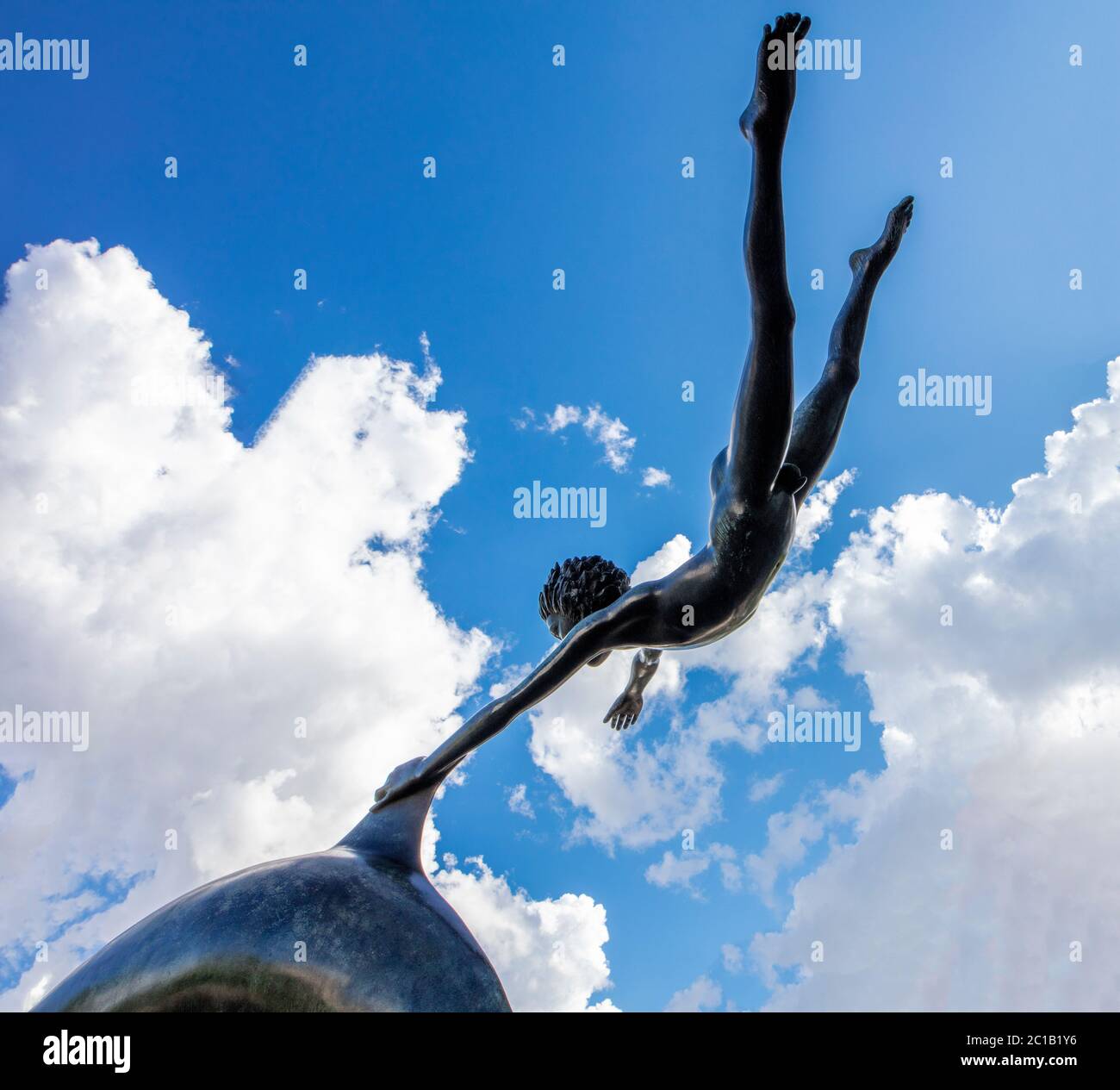 Dolphin and boy statue hires stock photography and images Alamy