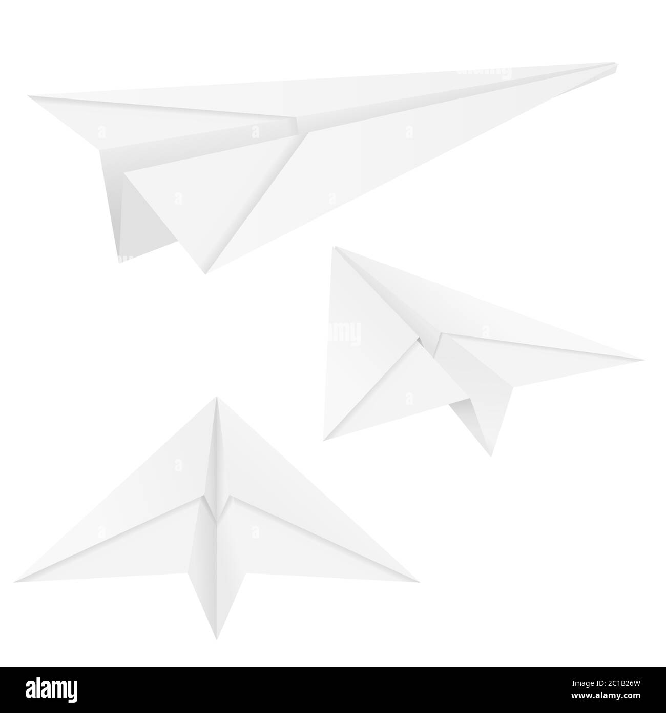 Paper airplanes. Folded glides Stock Vector