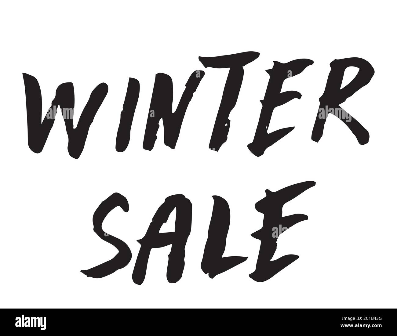 Winter sale hand written inscription on white background. Stock Vector