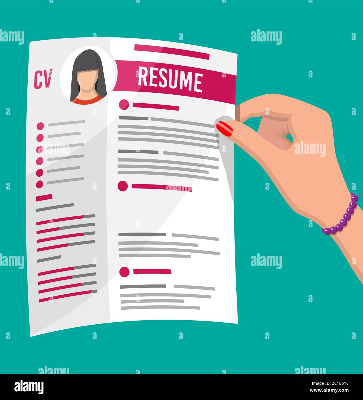 Hand Holding Job Application Cv Papers Resume Job Interview Human Resources Management Concept Searching Professional Staff Work Found Right Resume Vector Illustration In Flat Style Stock Vector Image Art Alamy