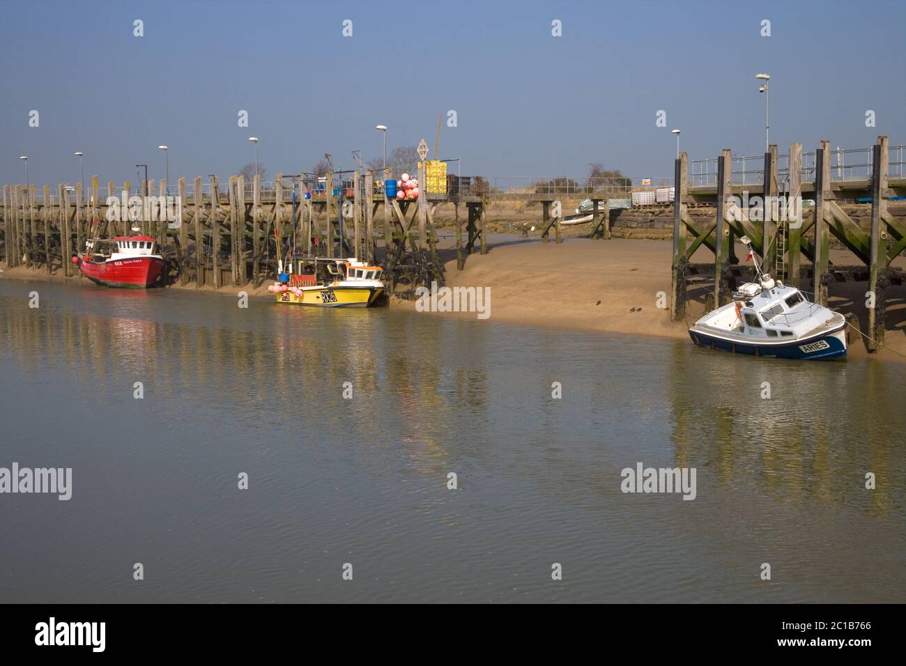 rye harbour entrance on the river rother on the east sussex coast Stock Photo