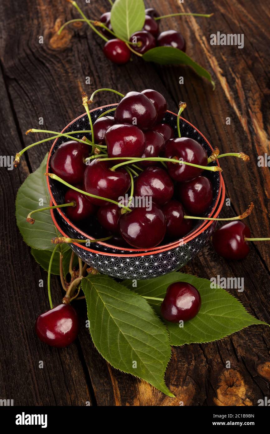 Delicious Fresh ripe red cherries Stock Photo - Alamy