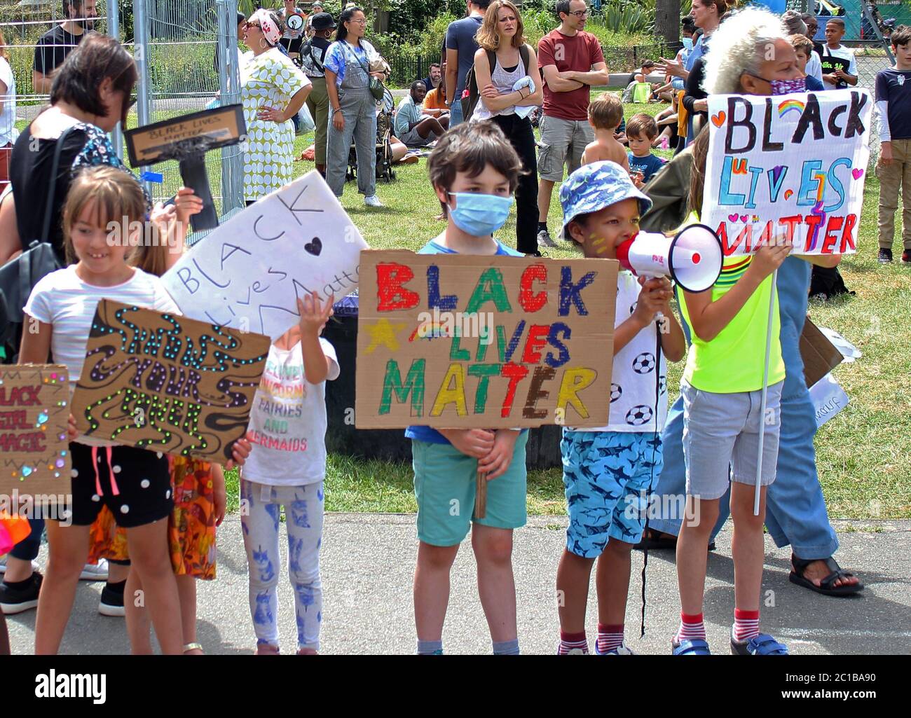 'Black Lives matter' children's protest, London, UK - 13/6/2020: 'Black ...