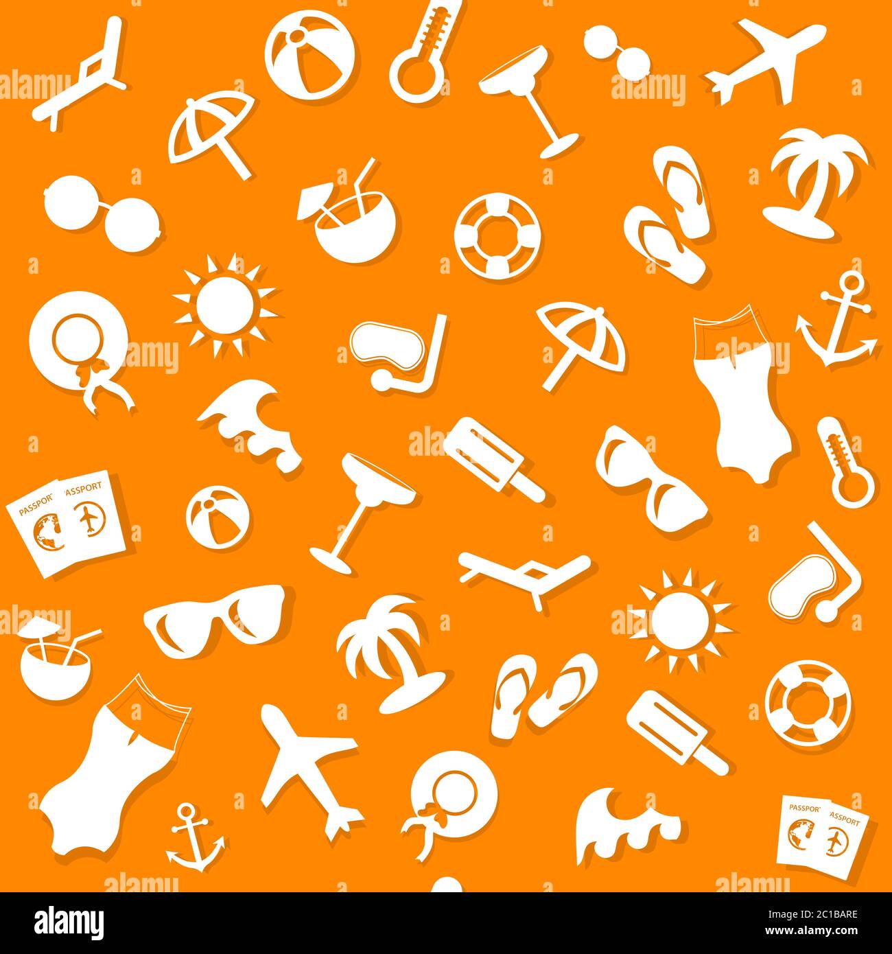 Pattern with summer symbols Stock Vector