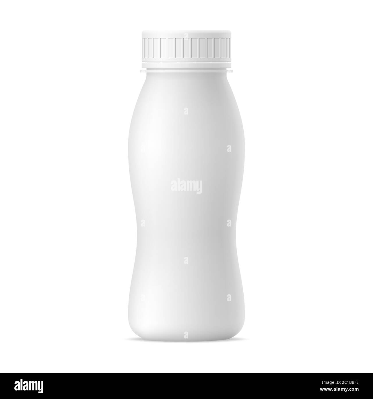 Vector realistic bottle of yogurt. Milk plastic bottle on white background Stock Vector