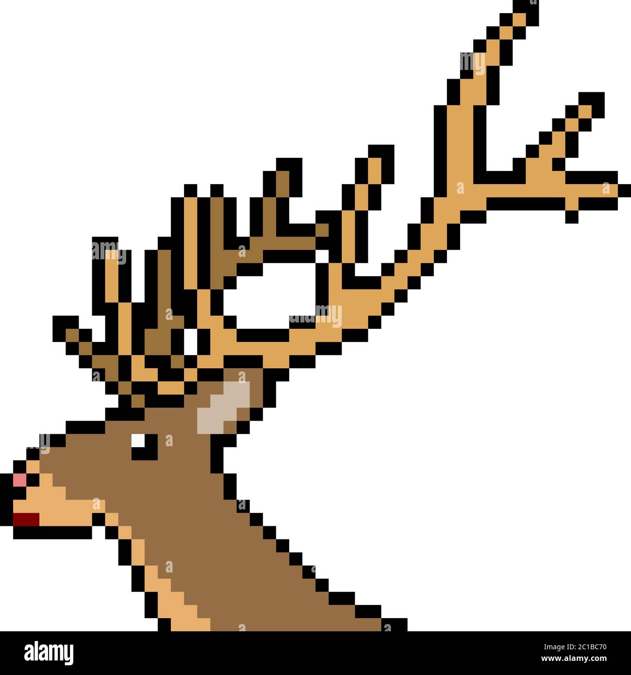 vector pixel art deer head isolated cartoon Stock Vector Image & Art