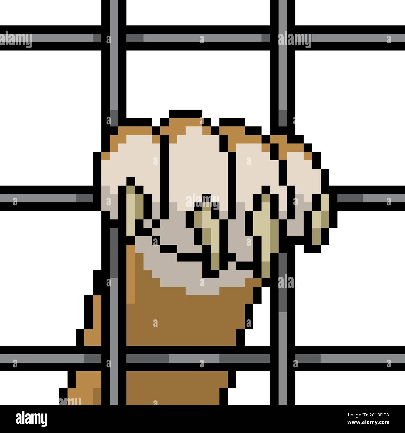 vector pixel art animal prisoner isolated cartoon Stock Vector