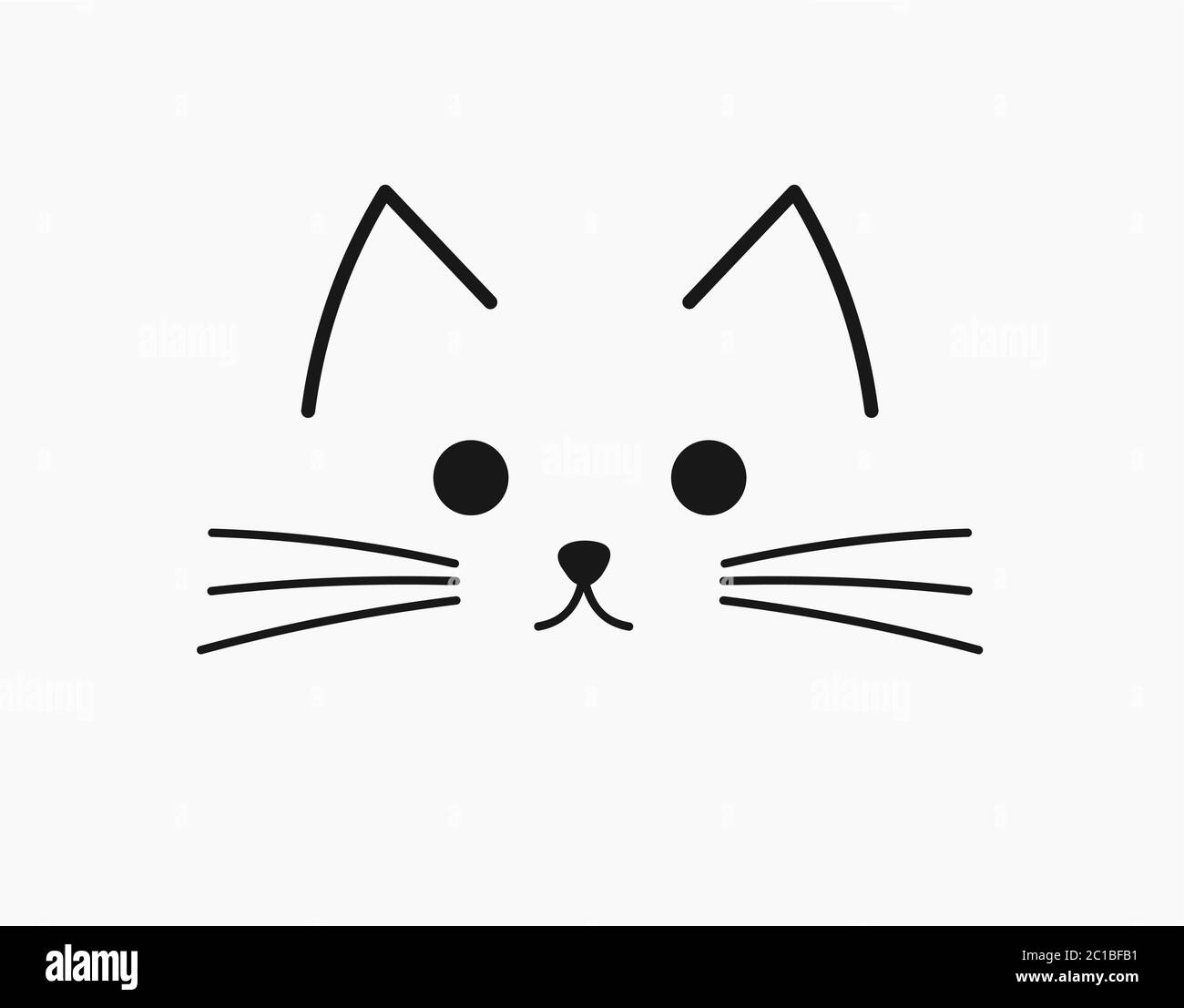 Symbolic cute cat face. Vector illustration Stock Vector Image & Art