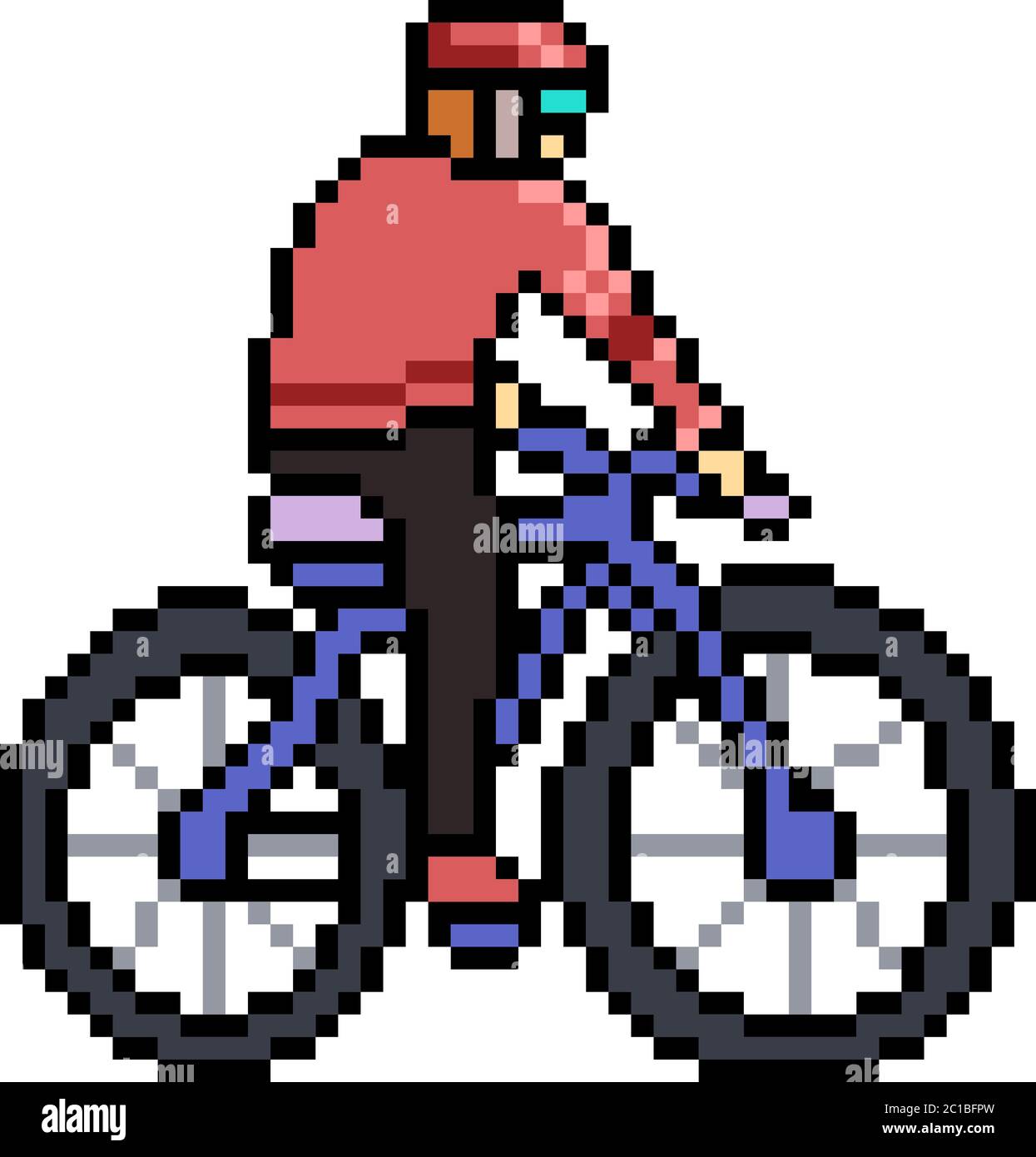 vector pixel art bicycle ride isolated cartoon Stock Vector Image & Art