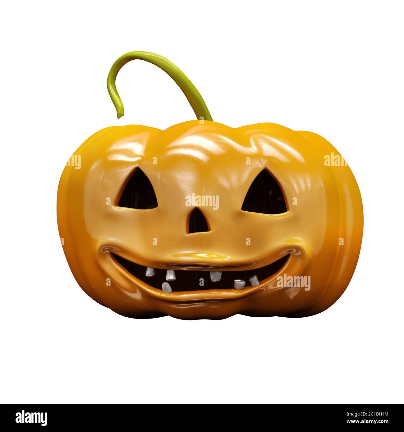 Laughing Halloween Orange Pumpkin Close Up Stock Photo