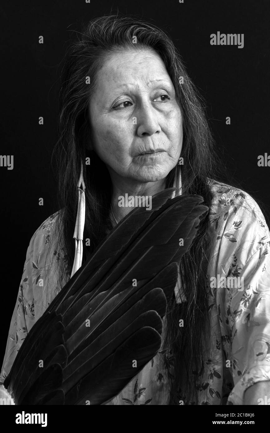 USA, South Dakota, Sonja Holy Eagle, Native portrait, Lakota Woman