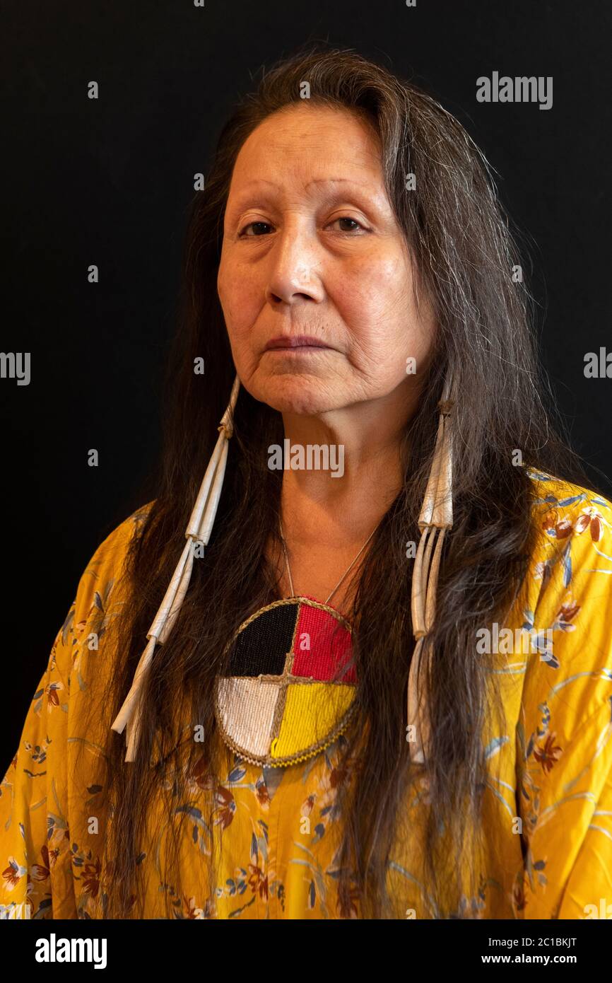 USA, South Dakota, Sonja Holy Eagle, Native portrait, Lakota Woman