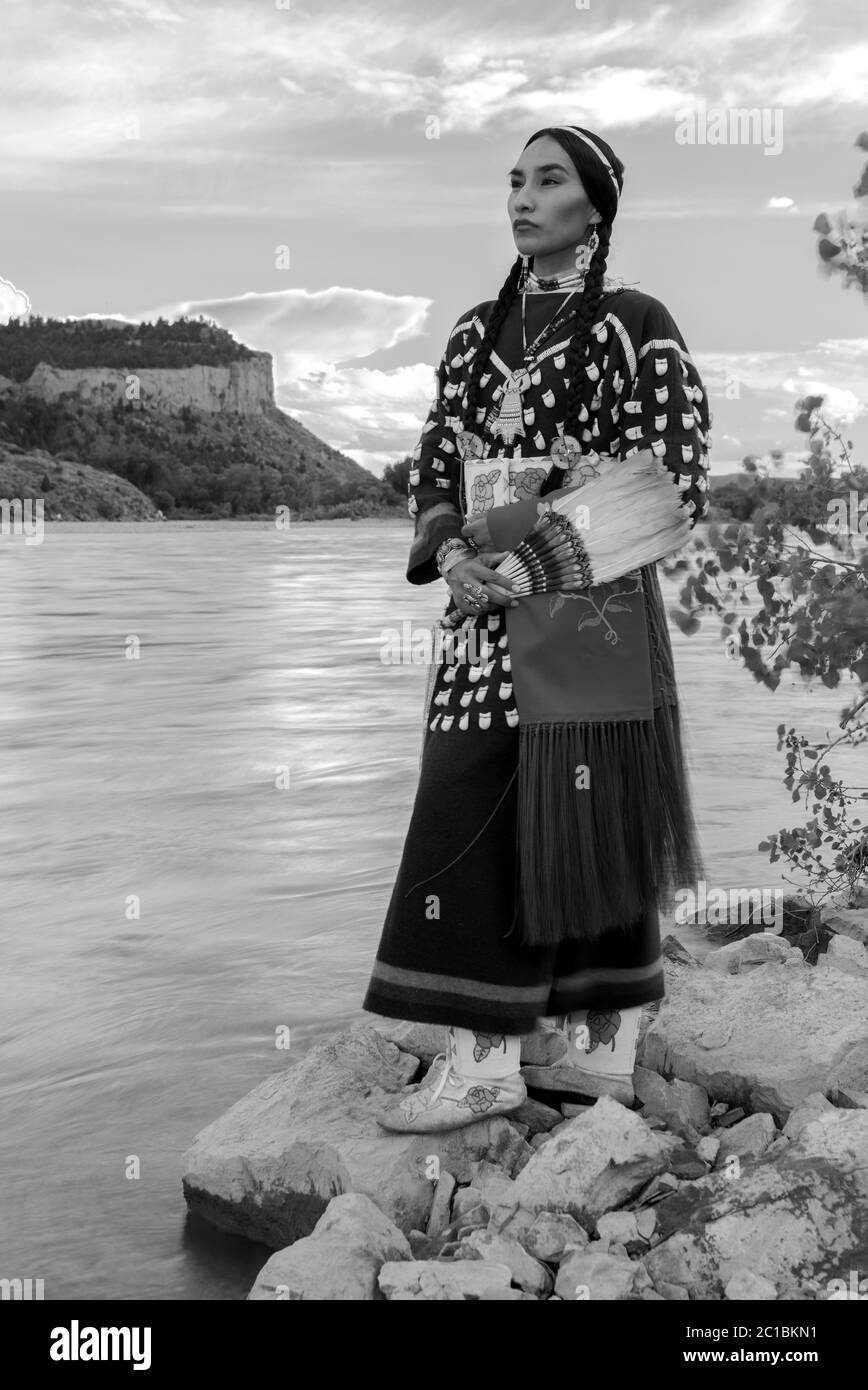 USA, Montana, Billings, Lakisha Flores, Crow Tribe MR 0635 Stock Photo