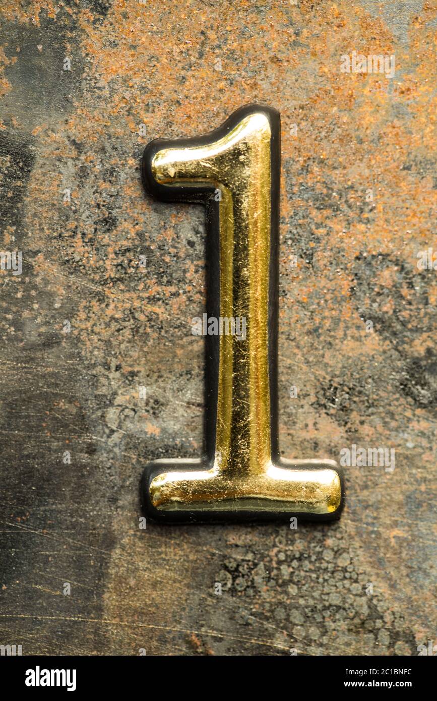 Number One Lettering Stock Photo