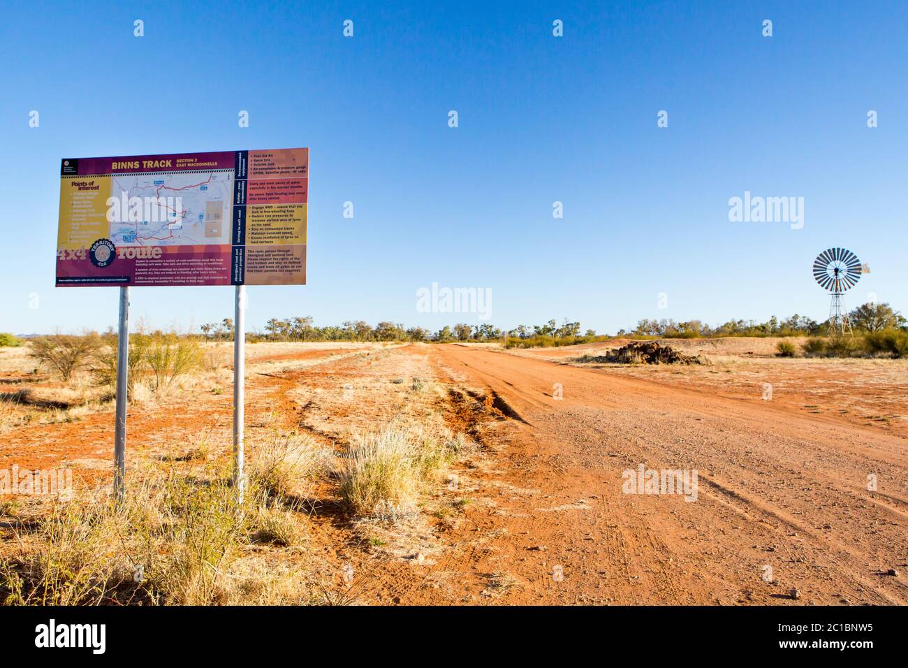 Binns Track Signage Outback Australia Stock Photo - Alamy