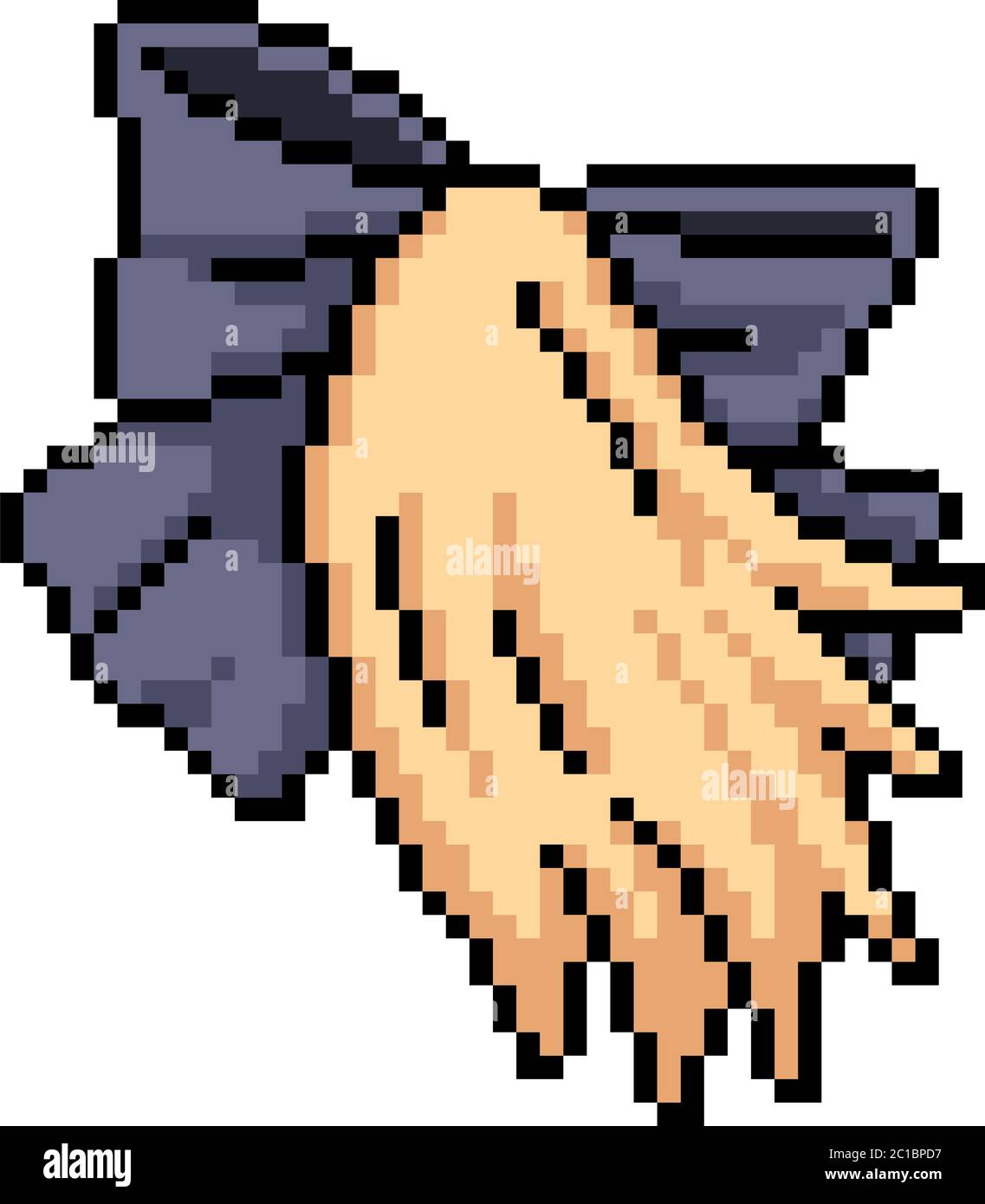 vector pixel art pony tail hair isolated cartoon Stock Vector Image