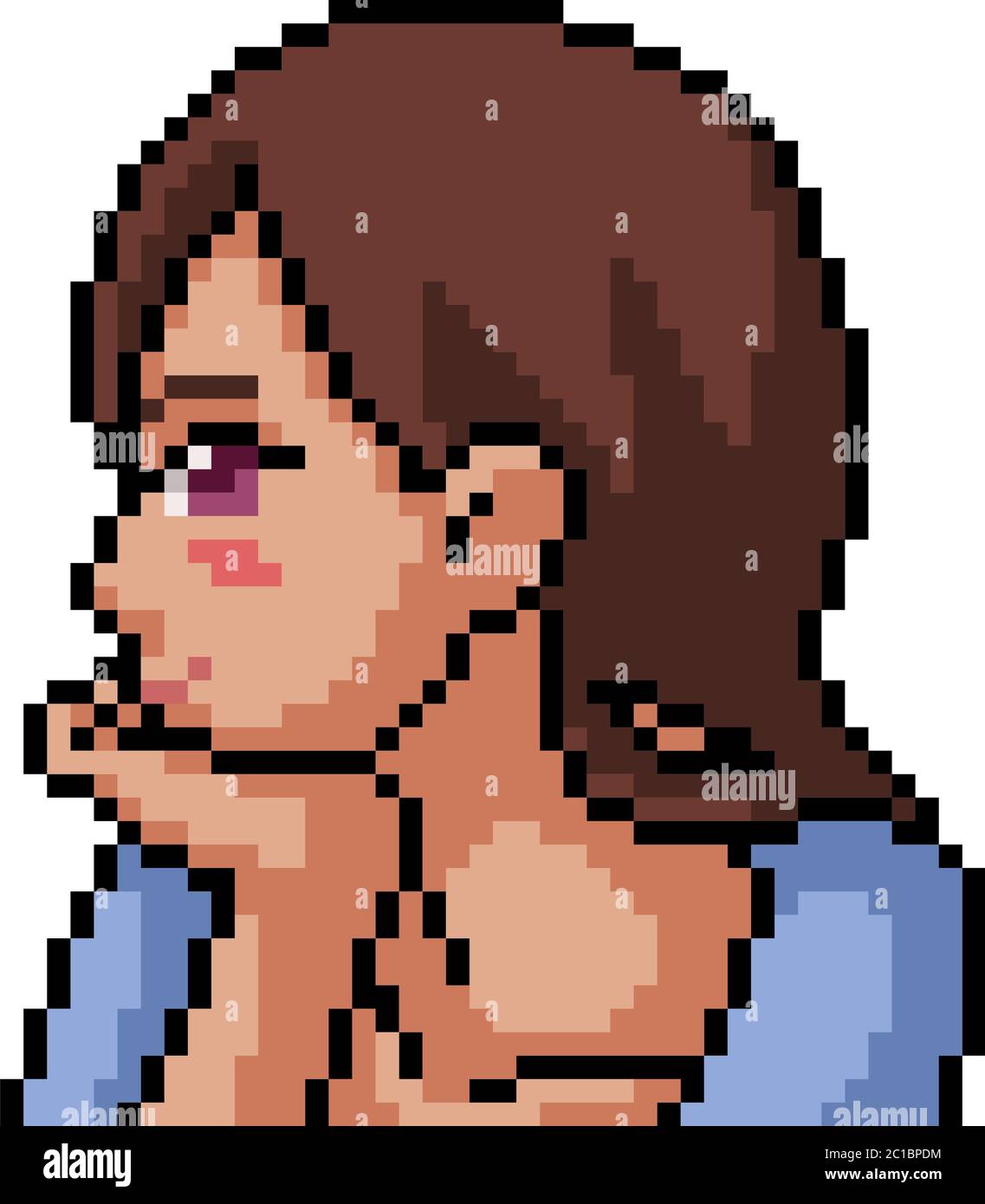 vector pixel art isolated anime girl Stock Vector Image & Art - Alamy