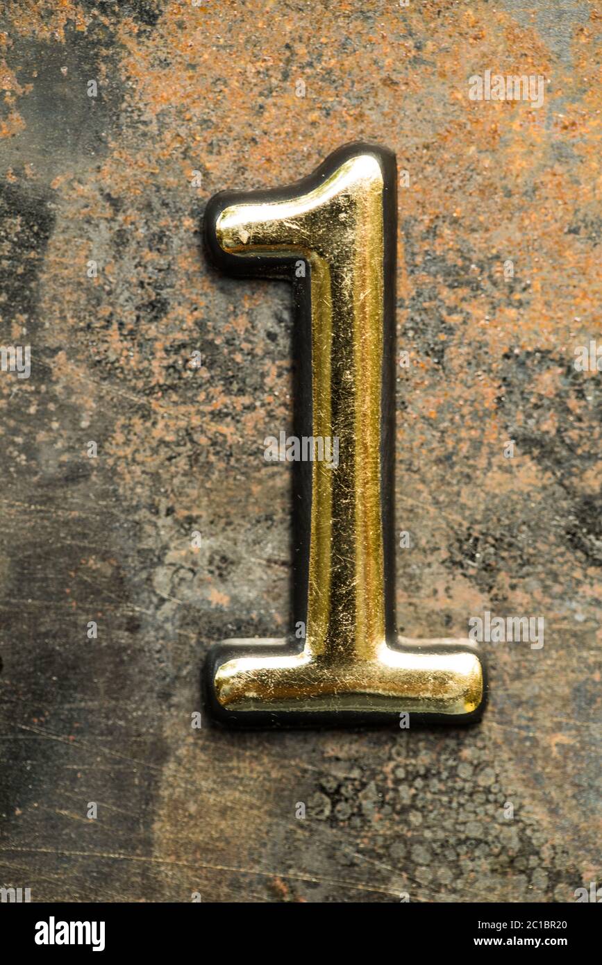 Number One Lettering Stock Photo