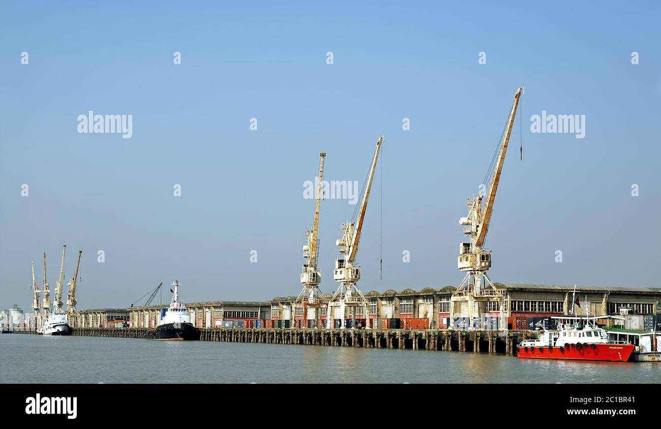 Port of Mongla in Mongla, Bangladesh. The Mongla sea port is the second