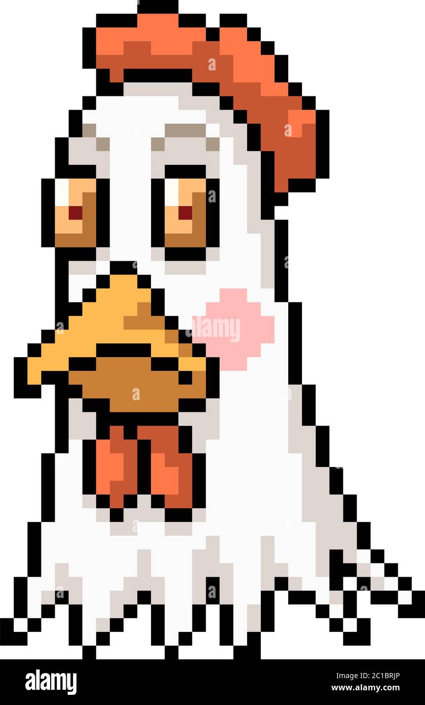 vector pixel art chicken head isolated cartoon Stock Vector Image & Art ...