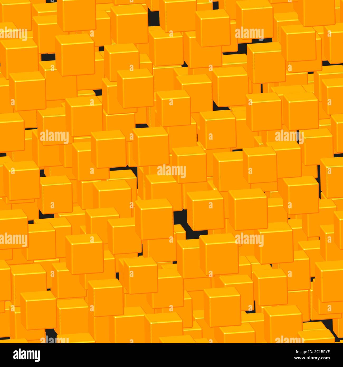 Gold Cubes Seamless Pattern on Black Stock Vector